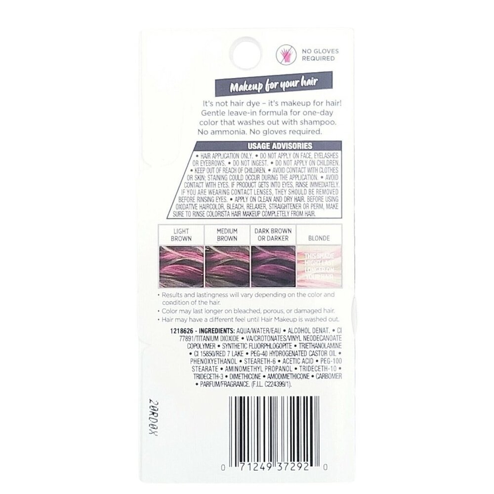 6X L'Oreal Paris Colorista Hair Makeup, 1 Day Color for Brunettes & Black Hair - Picture 3 of 7